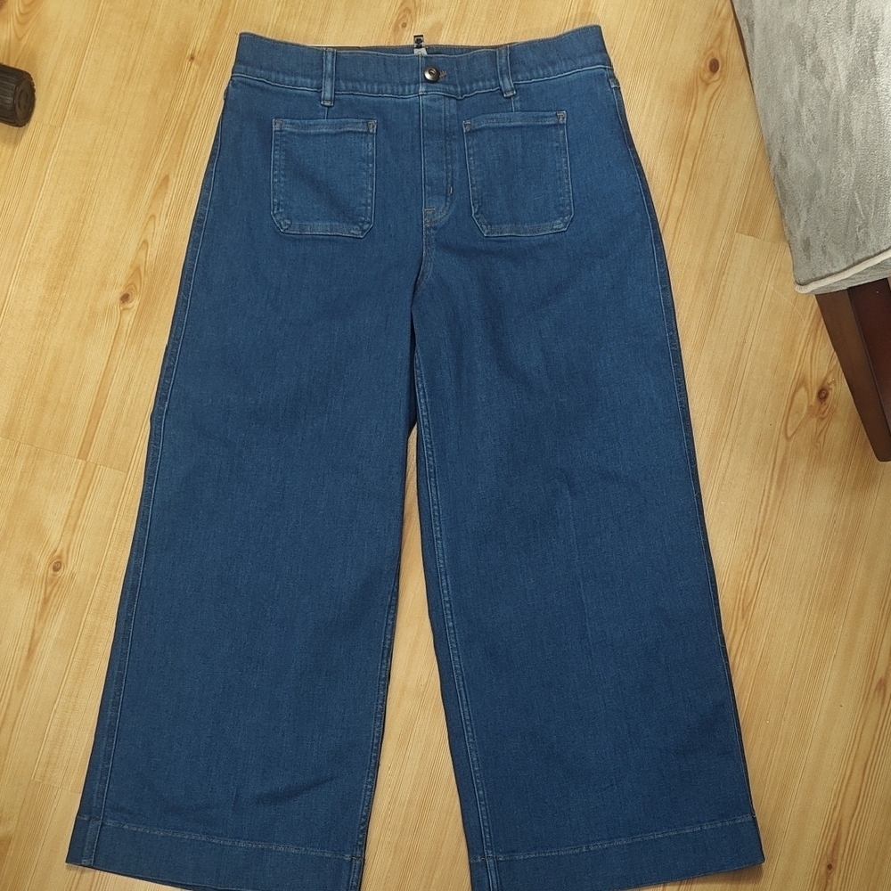 SPANX Blue Wide Leg Jeans